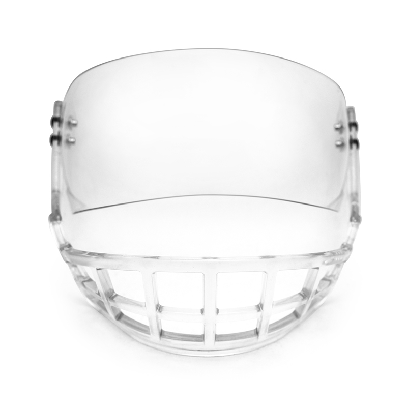 Polikarbonatozko barra iraunkorrak, hockeyaren beheko kaiolaren ezkutuaren ordezko gorenarekin