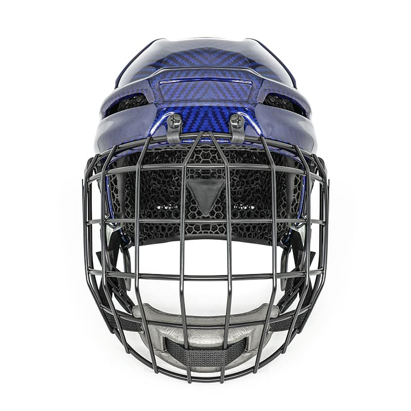 Izotz-hockeyko kasko aurreratua 3D lattize inprimatzeko forruarekin